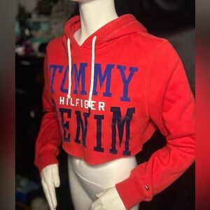 Tommy Hilfiger Red Cropped Sweatshirt